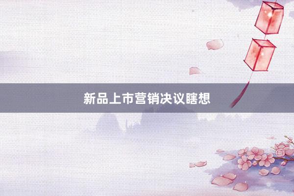 新品上市营销决议瞎想